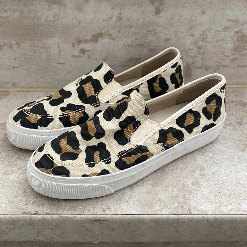 Coach Slip-On Shoes Leopard Print Sz 6 - Picture 3 of 8